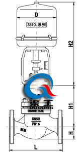 電動(dòng)套筒調節閥配3810L執行器尺寸圖
