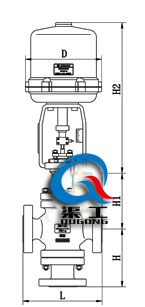 電動(dòng)三通調節閥配3810L執行器外形尺寸圖