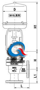 電動(dòng)角型調節閥配3810L執行器外形尺寸圖